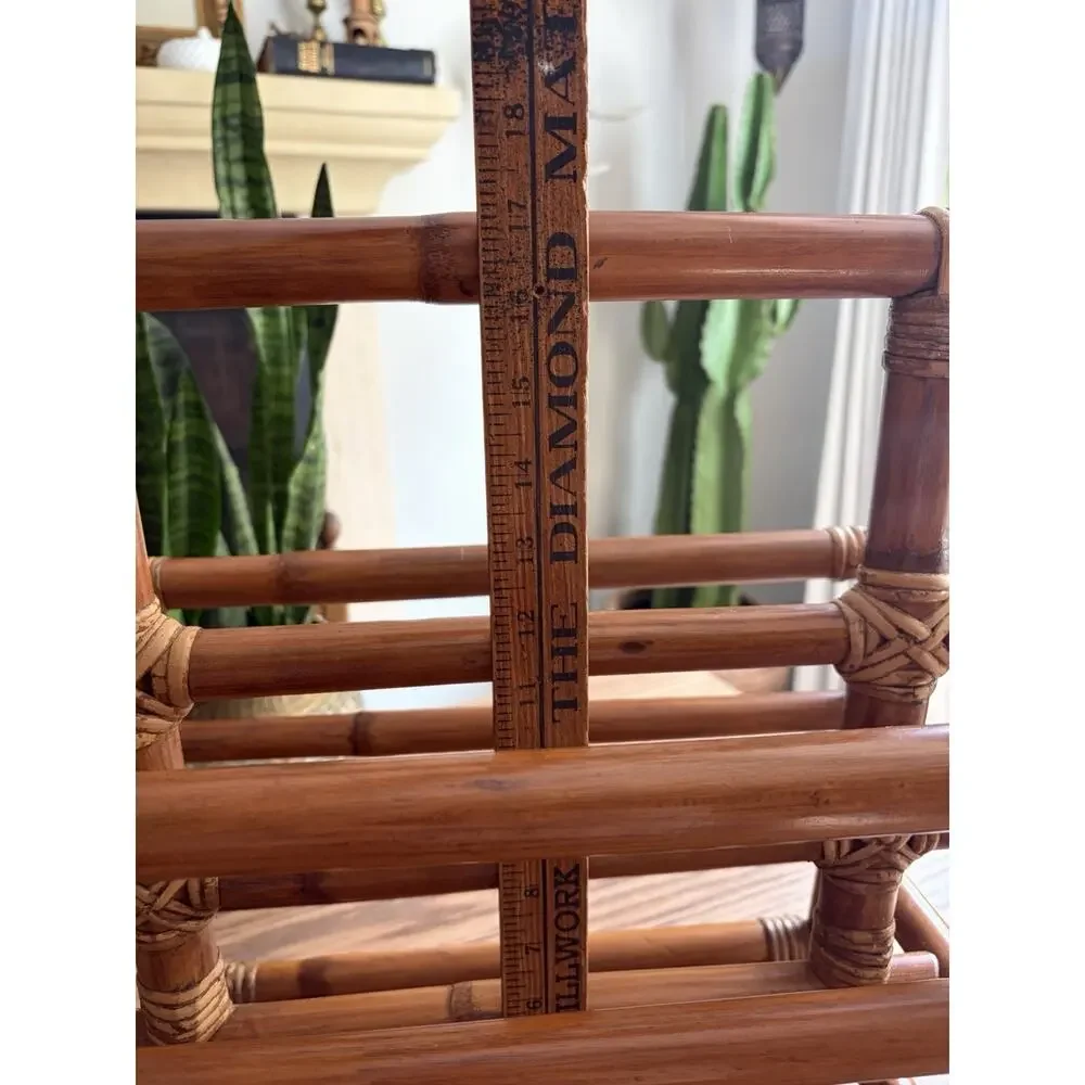 Vintage Midcentury 1960s Paul Frankl Style Bamboo Magazine Rack